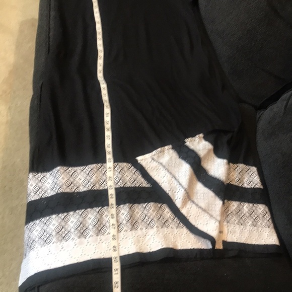 National, since 1952, Black & White Maxi Geometric  Lace Hem Side Pockets-L - Picture 12 of 14